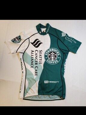 Starbucks Cycling Jersey Mens Small SCCA Seattle Cancer Care Alliance Sugoi